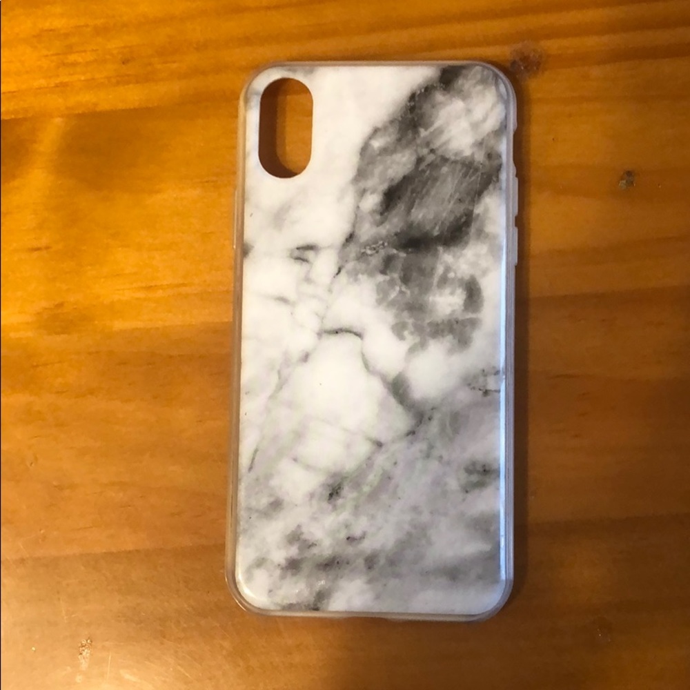 White and gray marble iPhone X case